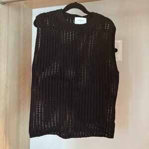 Dissh Denny Crochet Tank Top in Black in XS